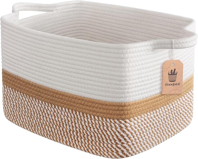 Goodpick Woven Storage Baskets for Organizing, Cotton Rope Organizer for Home by Goodpick