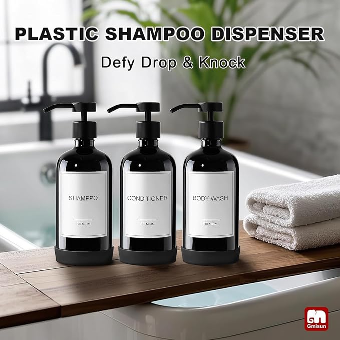 GMISUN Plastic Shampoo and Conditioner Dispenser - Image 3