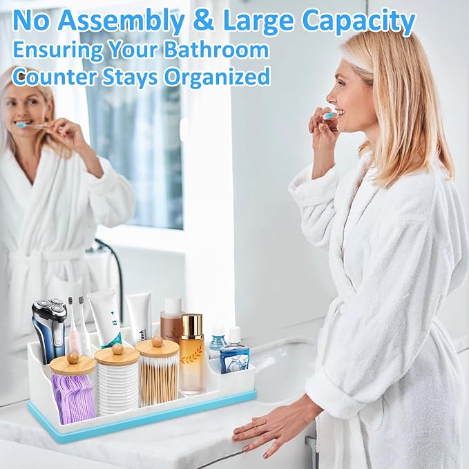 Bathroom Counter Organizer, Large Silicone Toothbrush Holders - Image 8