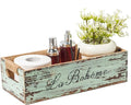 TIMRIS Farmhouse Distressed Wooden Storage Box, Rustic Bathroom Decor Box by TIMRIS