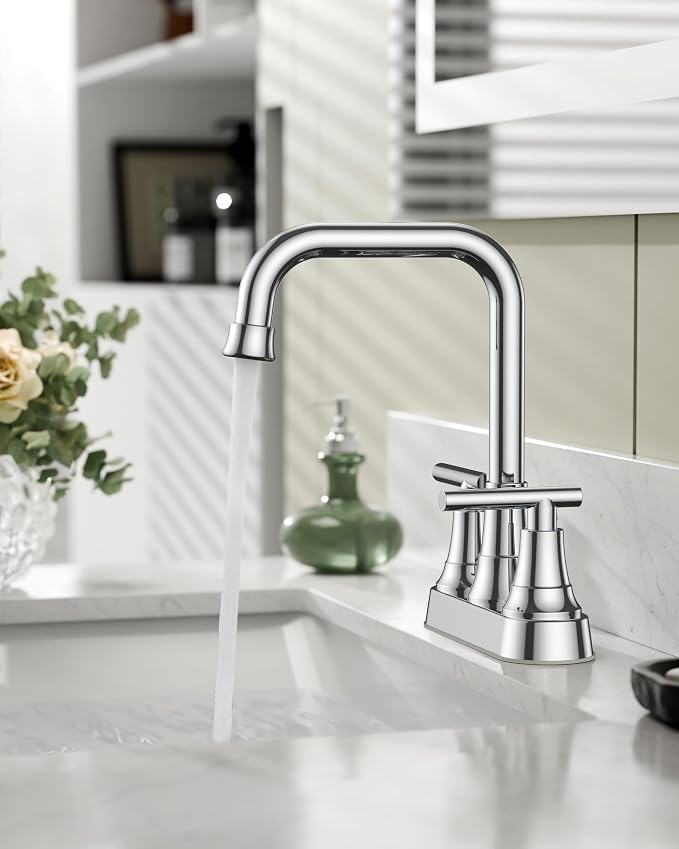 FORIOUS Bathroom Faucets for Sink 3 Hole Chrome, 4 Inch Centerset Bathroom Sink - Image 7
