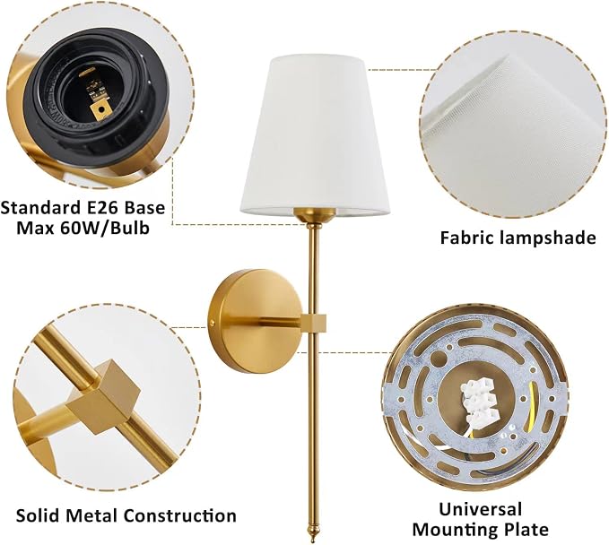 Wall Sconces Sets of 2, Retro Industrial Wall Lamps, Bathroom Vanity Sconces - Image 7