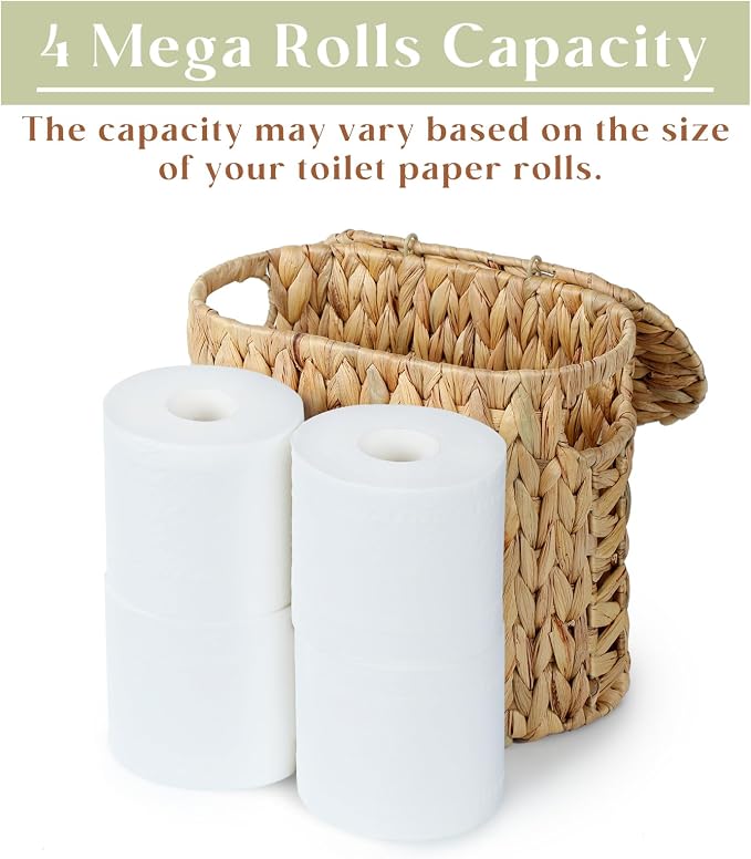YANGQIHOME Toilet Paper Storage, Water Hyacinth Toilet Paper Storage - Image 8