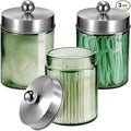 3 Pack Apothecary Jar Canisters Bathroom Vanity Organizer by Komashr