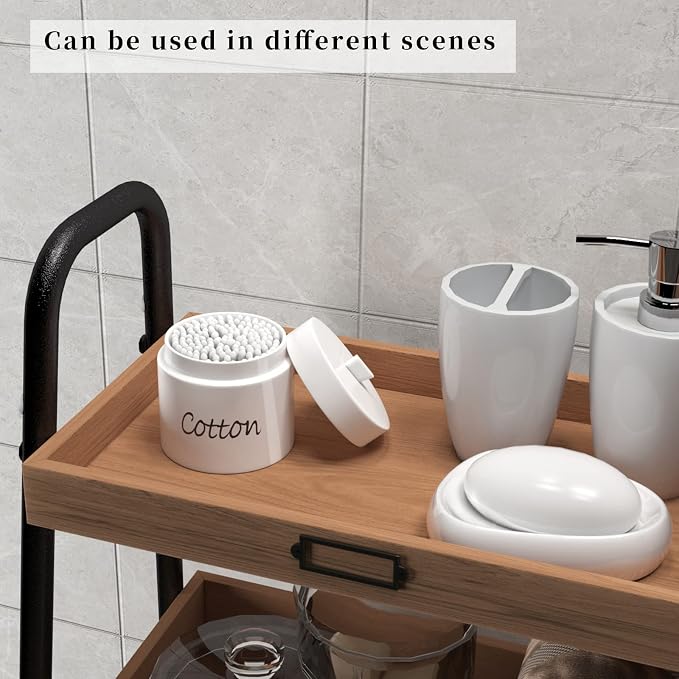 LEETOYI Ceramic Cotton Swabs Holder Organizer - Image 6