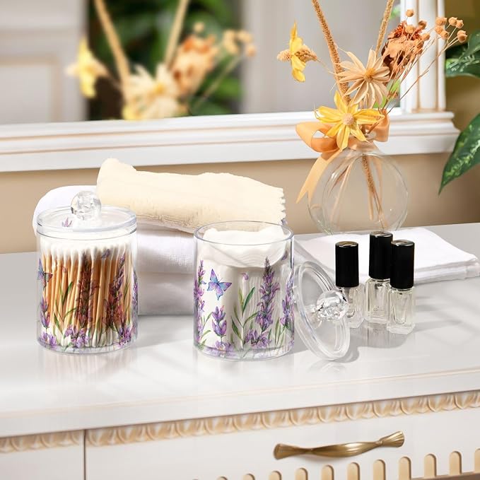 ALAZA Purple Toothbrush Holder 2 Pack Qtip Holder Dispenser - Image 6