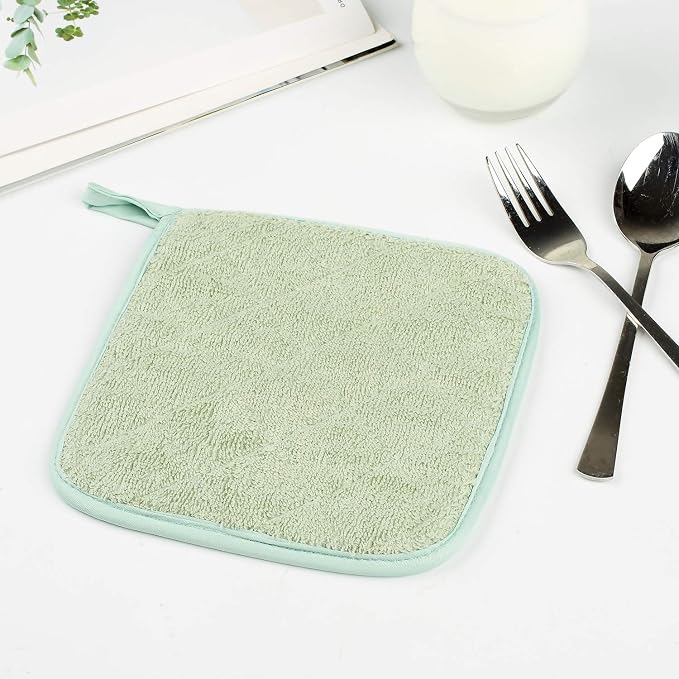 100% Cotton Kitchen Everyday Basic Terry Pot Holder Heat Resistant Coaster - Image 7