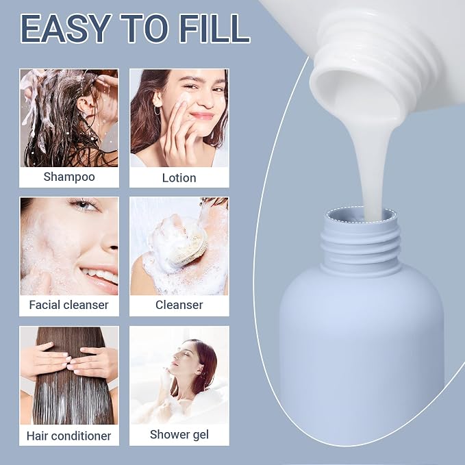 10oz Travel Shampoo Bottle, Empty Plastic Squeeze Bottles - Image 4