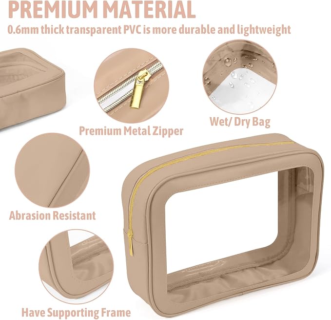 6PCS Clear Toiletry Bag, TSA Approved Travel Pouch - Image 4