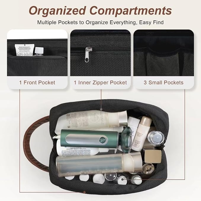 Travel Toiletry Bag for Men, Hanging Toiletry Organizer, Water Resistant - Image 4
