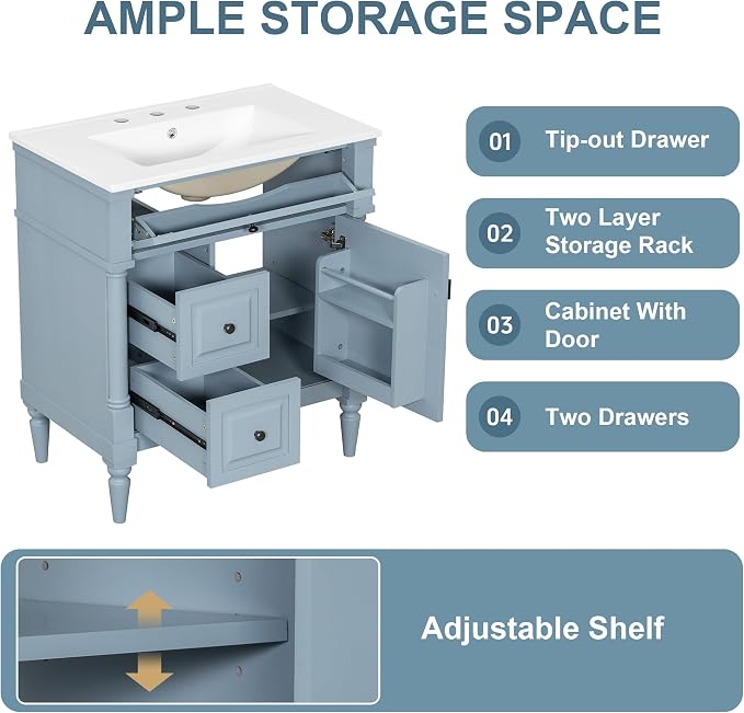 Harper & Bright Designs 30" Bathroom Vanity - Image 5