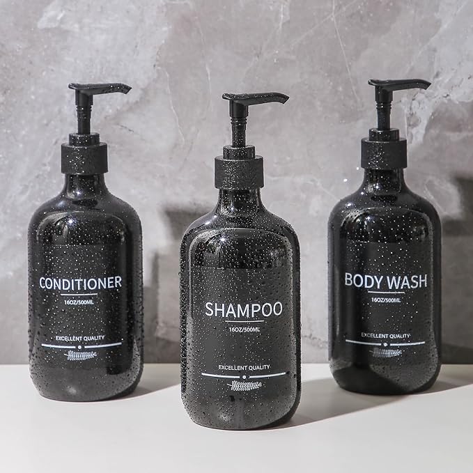Black Shower Bottles Refillable - Image 7