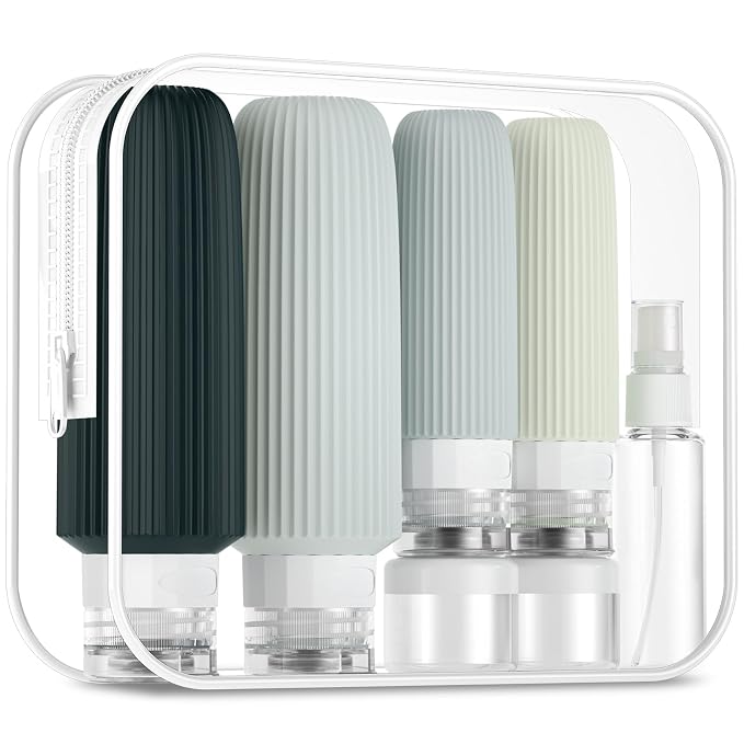 16 Pack Travel Bottles for Toiletries, Large 6oz Silicone Travel Containers by Mrsdry