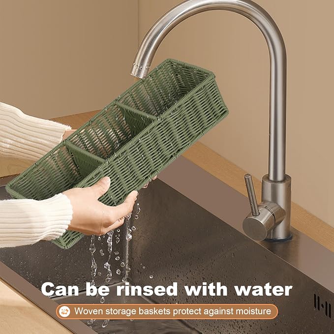 Toilet Paper Basket Decor: Sage Green Water-Resistant Organizer - Image 3
