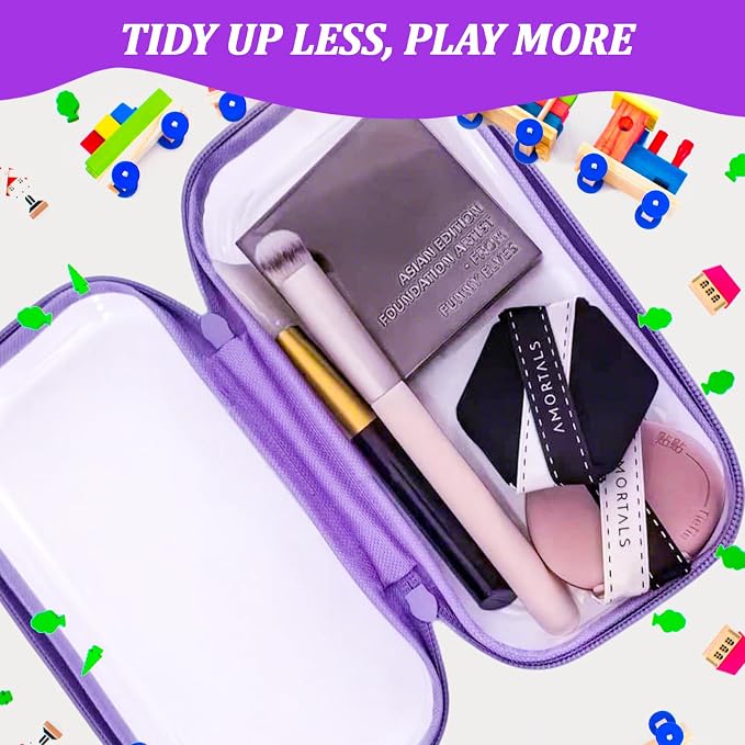 3 Pcs Clear Hard Zipper Case, Hard Shell Plastic Clear Organizer Bag, - Image 5