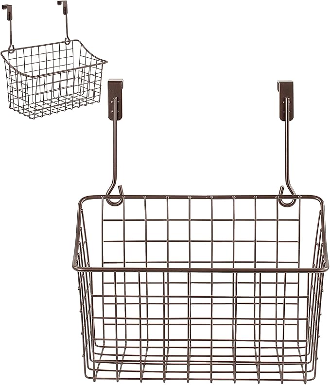 Spectrum Medium Cabinet Door Wire Basket Grid Over Cabinet Organizer Bronze by Spectrum