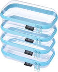 YQBRA 4 Pack Clear Hard Shell Zipper Case, See-Through Hard Plastic Organizer by Unknown