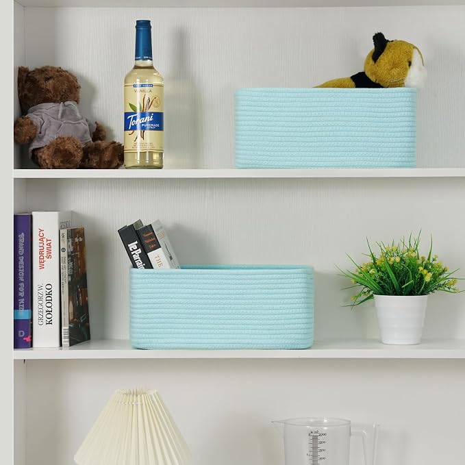 3-Pack Storage Baskets for Organizing | Woven Shelf Toy Basket | Rope Baskets - Image 4