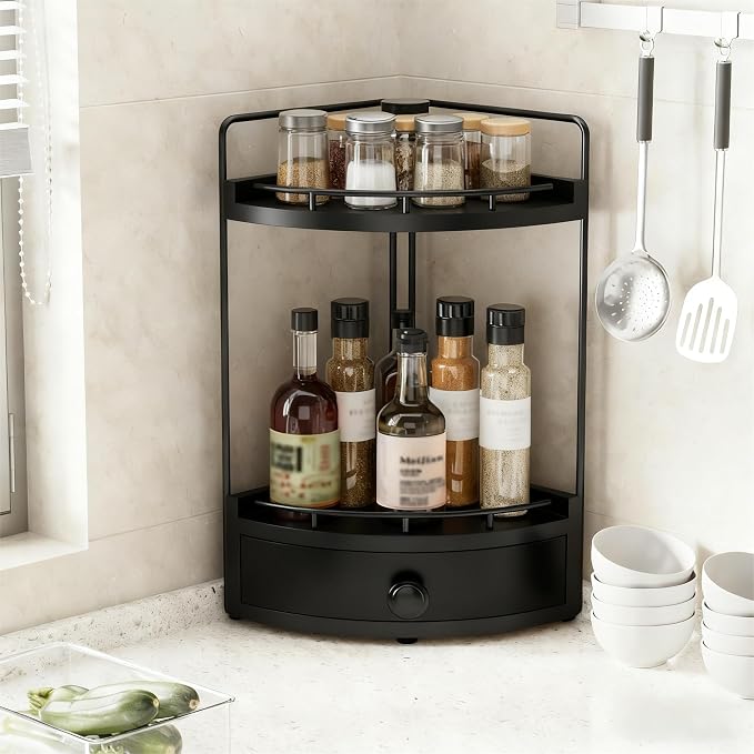 2-Tier Corner Bathroom Counter Organizer - Image 2