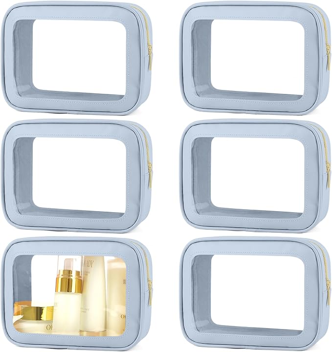 6PCS Clear Toiletry Bag, TSA Approved Travel Pouch by YOPCDJ