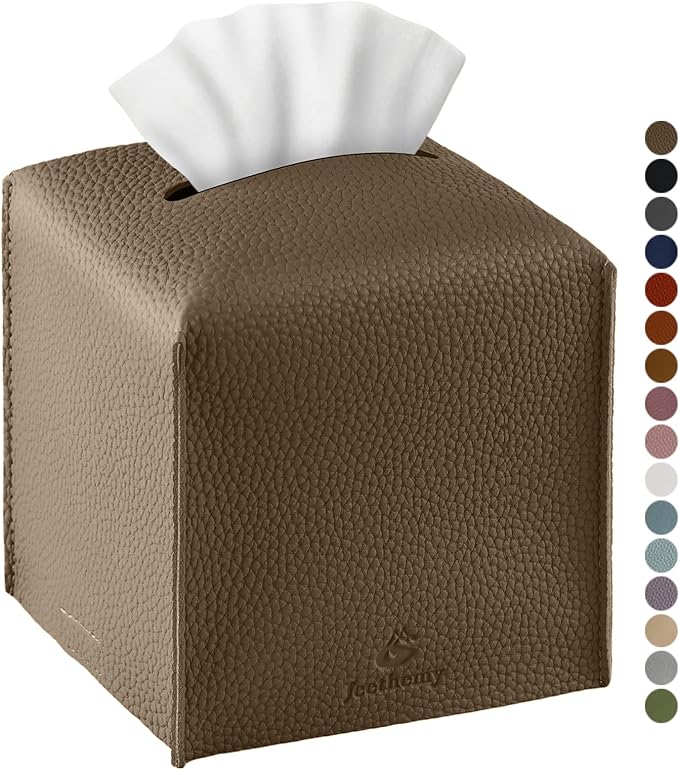 Tissue Box Cover, Jeethemy Square PU Leather Tissue Box Holder, Modern Tissue by Jeethemy