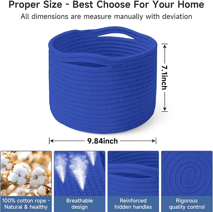 Small Rope Baskets for Storage, Baskets for Gifts Empty, Cute Round Woven Basket - Image 2