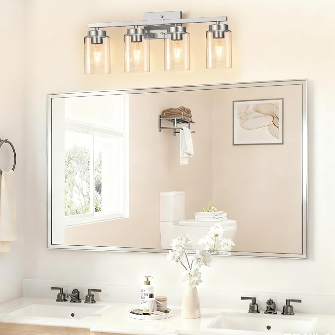 IZORRO Modern Bathroom Light Fixtures, 4 Light Brushed Nickel Vanity Lights - Image 7