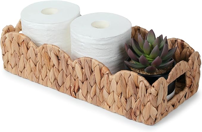 YANGQIHOME Toilet Paper Basket, Water Hyacinth Toilet Tank Basket - Image 9