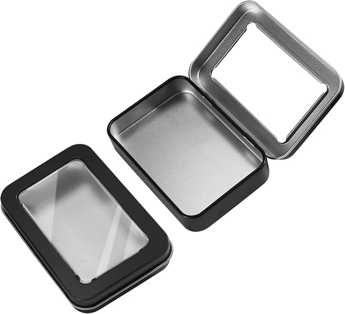 2 PCS Portable Cotton Swab & Floss Holder, Travel-Size Empty Metal Containers by LIGHUFEIC