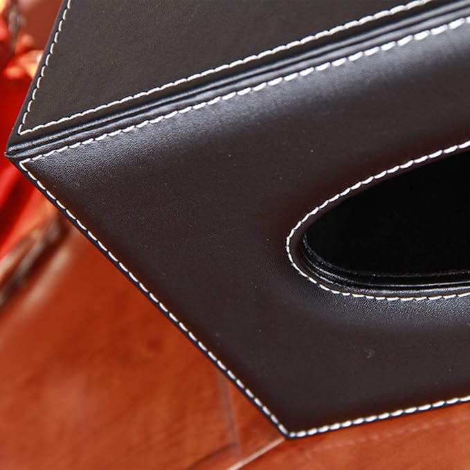 High-end Fashion PU Leather Tissue Box Holder Black - Image 7