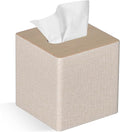 Tissue Box Cover Square PU Leather Facial Tissue Box Holder by GOLRANLYE