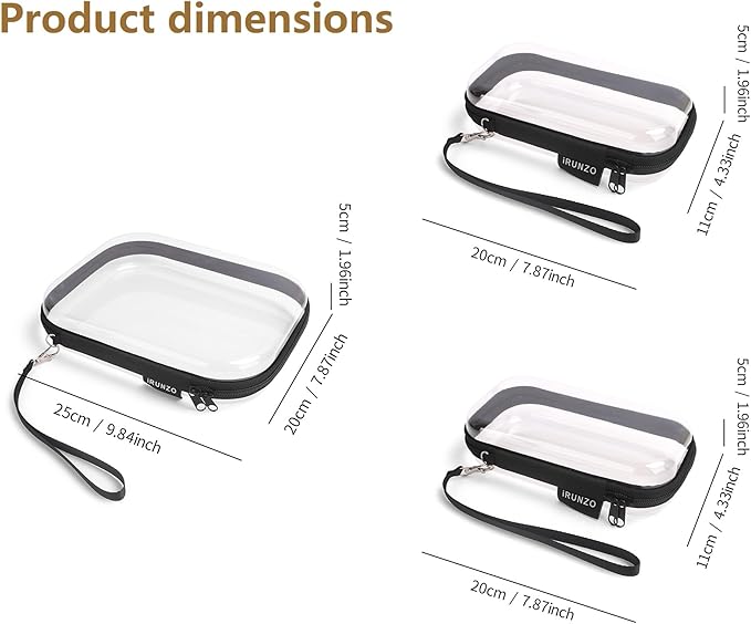 3 PCS Clear Hard Shell Zipper Case - Image 2