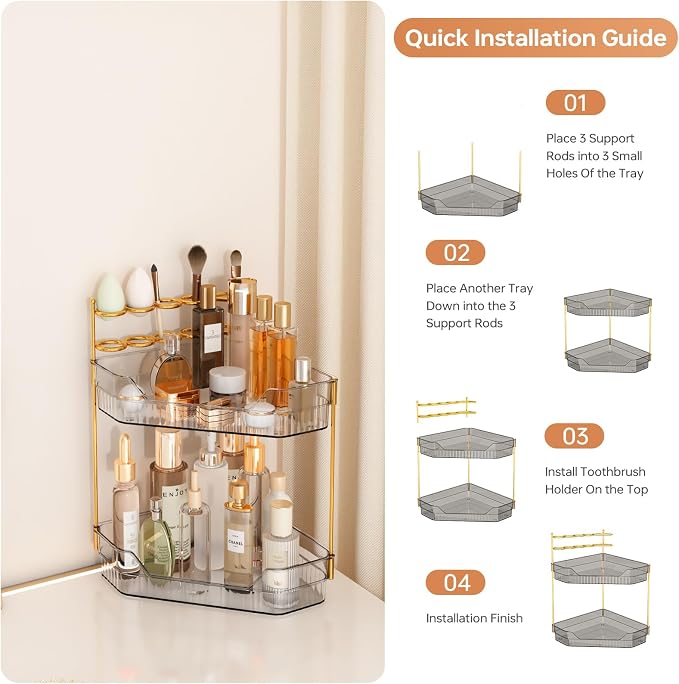 Corner Bathroom Counter Organizer - Image 6