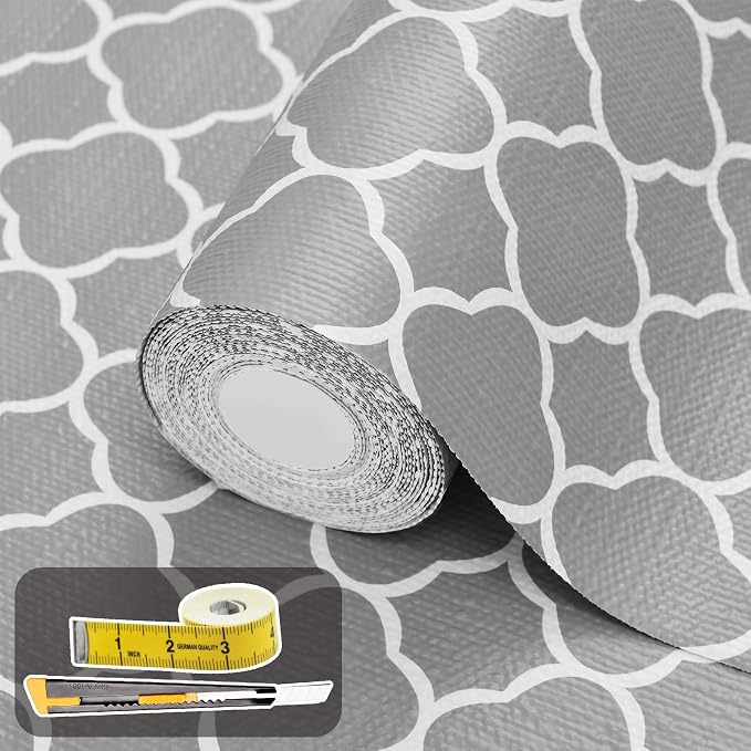 Shelf Liners for Kitchen Cabinets 12in x 20FT Non Adhesive Drawer Liner Gray by Adwann