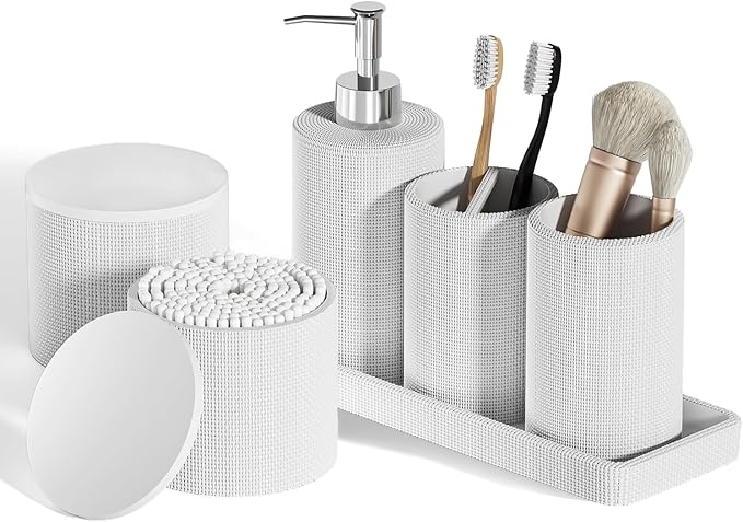 6-Piece White Bathroom Set by LetUsMakeHomeYourFavoriteDestination