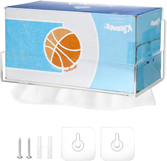 Acrylic Tissue Holder Wall Mounted, Classic Tissue Box Cover Tissues Organizer - Image 9