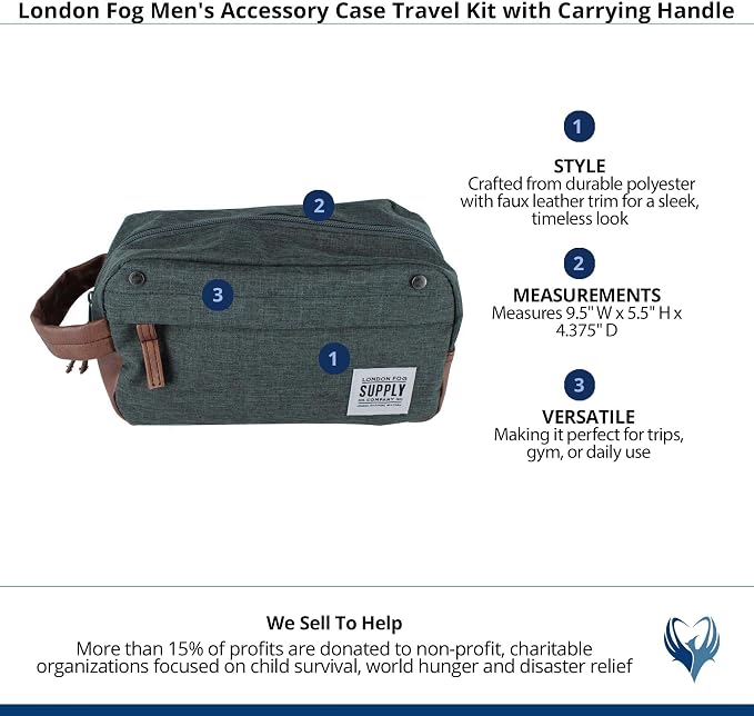 London Fog Men's Travel Accessory Case - Image 6