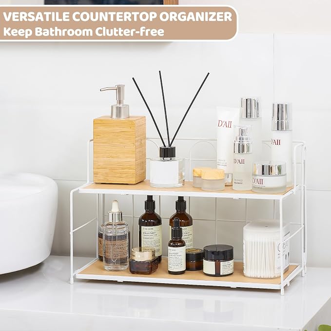 Bathroom Counter Organizer 10s Tool-Free Install, 2 Tier Bathroom Organizers - Image 6