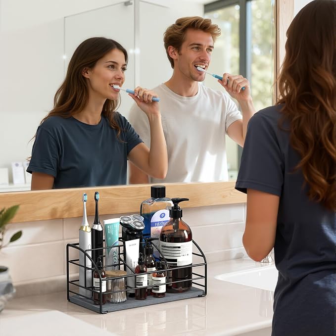 Luxspire Toothbrush Holders, 5 Slots Bathroom Counter Organizer - Image 7