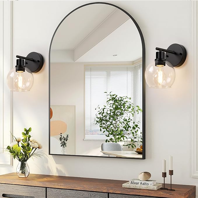 Set of 2 Black Modern Bathroom Wall Sconces, Up & Down Reversible Bathroom - Image 7