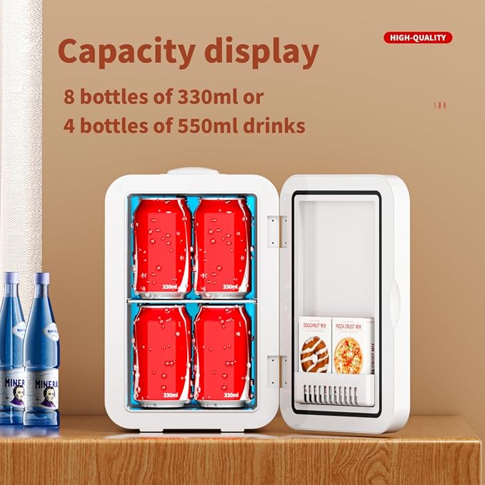 8L Portable Mini Fridge Cool and Warm Dual Function Compact Refrigerator 0-10°C - Image 4