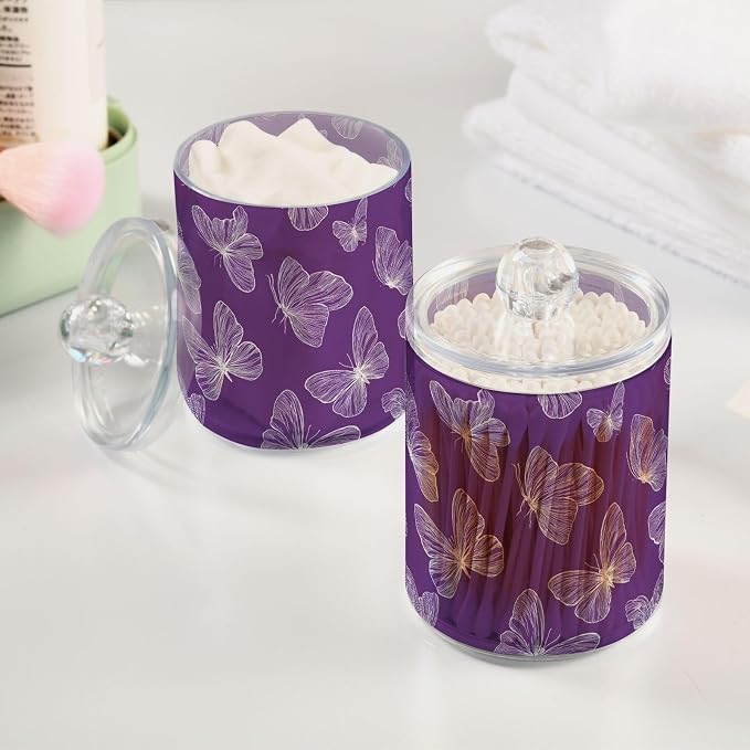 2 Pack Purple Butterflies Apothecary Jars - Image 5