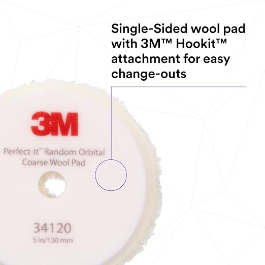 3M Perfect-It Random Orbital Coarse Wool Compounding Pad, Orbital Pads - Image 7