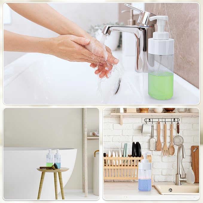 Segbeauty Foaming Soap Dispenser, 4 Packs 16.9oz Clear Plastic Foaming Pump - Image 6