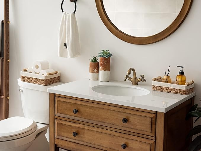 StorageWorks Bathroom Baskets for Organizing, Small Wicker Basket for Bathroom - Image 5
