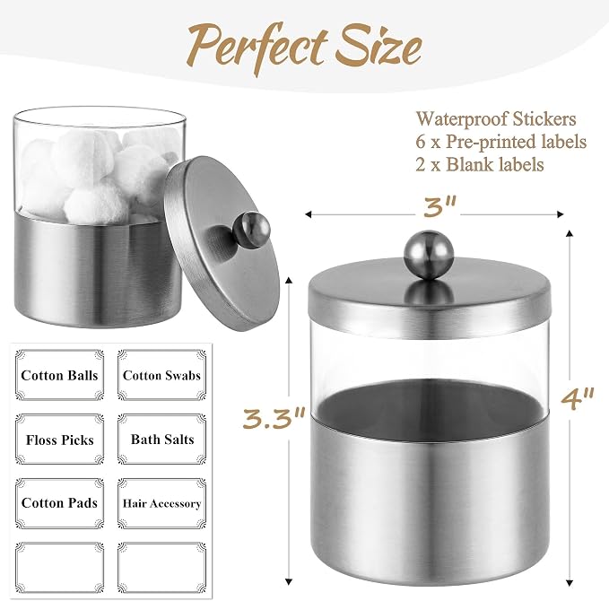 Gaussra Apothecary Jars, Qtip Holder - Image 3
