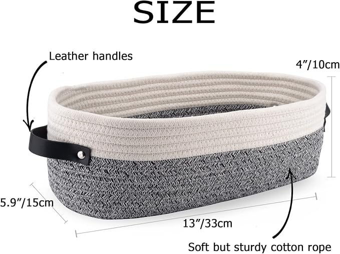 Small Cotton Rope Woven Basket Toilet Paper Baskets - Image 3
