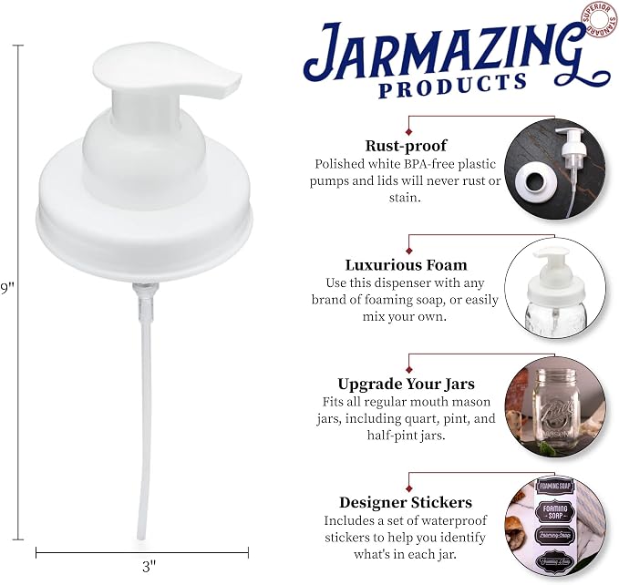 Jarmazing Products Mason Jar Foaming Soap Dispenser Lids - Image 2