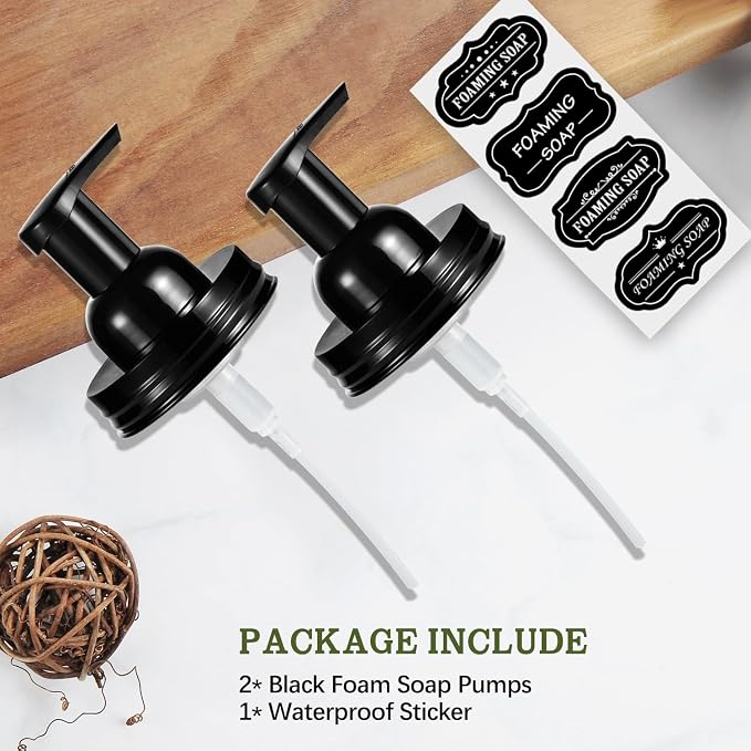 Amolliar Mason Jar Foaming Soap Dispenser Lids, Plastic Foam Pump Lids - Image 5