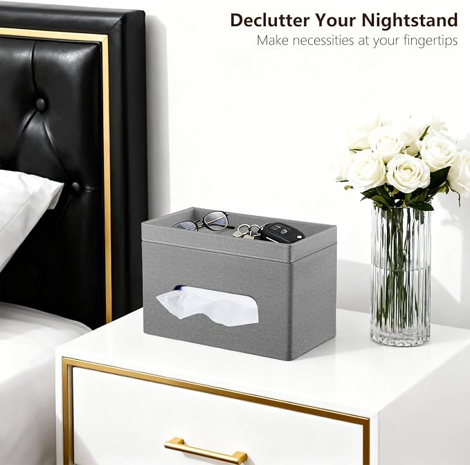 PU Leather Tissue Box Cover Rectangle - Image 5
